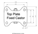 300SS series 160mm stainless steel fixed top plate 138x116mm - Plate drawing