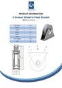 80mm V-groove wheel in fixed bracket Spec Sheet