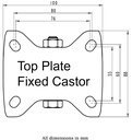 LH series 125mm fixed top plate 100x85mm - Plate drawing