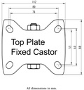 LH series 80mm fixed top plate 100x85mm - Plate dimensions