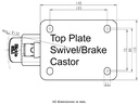 LH series 100mm swivel/brake top plate 140x110mm - Plate dimensions