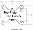 LH series 125mm fixed top plate 140x110mm - Plate dimensions