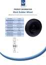 Wheel series 350mm black rubber on pressed steel centre  31.8mm (1 ¼") bore hub length 73mm roller bearing 400kg - Spec Sheet