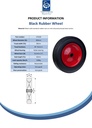 Wheel series 400mm black rubber on pressed steel centre 25.4mm (1") bore hub length 63mm roller bearing 500kg - Spec Sheet