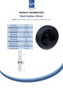 Wheel series 400mm black rubber on pressed steel centre 31.8mm (1 ¼") bore hub length 73mm roller bearing 500kg - Spec Sheet