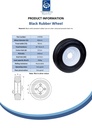 Wheel series 400mm black rubber on pressed steel centre 4-stud 100mm PCD 500kg - Spec Sheet
