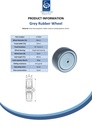 Wheel series 80mm grey TPR-rubber on polypropylene centre 8mm bore hub length 41mm ball bearing 80kg - Spec Sheet