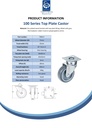 100 series 75mm swivel top plate 60x60mm castor with grey TPR-rubber on polypropylene centre plain bearing wheel 60kg - Spec Sheet