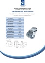 100 series 2x50mm swivel bolt hole 10mm castor with grey TPR-rubber on polypropylene centre plain bearing wheels 70kg - Spec Sheet
