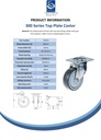 300 series 100mm swivel top plate 100x80mm castor with grey TPR-rubber on polypropylene centre ball bearing wheel 110kg - Spec Sheet