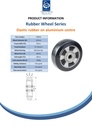 Wheel series 152mm black elastic rubber on aluminium centre 20mm bore hub length 58mm ball bearings 330kg - Spec Sheet