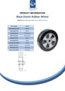 Wheel series 200mm black elastic rubber on aluminium centre 20mm bore hub length 58mm ball bearings 450kg - Spec Sheet