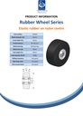 Wheel series 125mm black elastic rubber on nylon centre 20mm bore hub length 60mm ball bearings 320kg - Spec Sheet