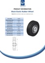 Wheel series 160mm black elastic rubber on welded steel centre 20mm bore hub length 60mm ball bearings 450kg - Spec Sheet