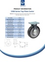 1500 series 125mm fixed top plate 135x110mm castor with black elastic rubber on nylon centre ball bearing wheel 320kg - Spec sheet
