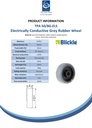 Wheel series 50mm electrically conductive grey TPR-rubber on polypropylene centre 8mm bore hub length 22mm plain bearing 30kg - Spec sheet