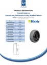 Wheel series 100mm electrically conductive grey TPR-rubber on polypropylene centre 12mm bore hub length 45mm plain bearing 70kg - Spec sheet