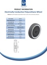 Wheel series 125mm electrically conductive grey polyurethane on nylon centre 8mm bore hub length 46mm additional sealed single ball bearing 160kg - Spec sheet