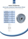 Wheel series 160mm electrically conductive grey polyurethane on nylon centre 20mm bore hub length 60mm ball bearing 550kg - Spec sheet