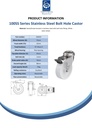 100SS series 75mm stainless steel swivel/brake bolt hole 10mm castor with nylon plain bearing wheel 75kg - Spec sheet