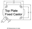 500 series 125mm fixed top plate 140x110mm - Plate drawing