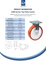 1500 series 200mm fixed top plate 135x110mm castor with polyurethane on nylon centre ball bearing wheel 750kg - Spec sheet