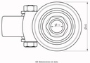 100 series 35mm Blickle swivel  bolt hole 11mm - Plate drawing
