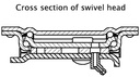 800 series 150mm swivel/brake - Swivel head cross section