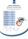 1500 series 125mm swivel/brake top plate 135x110mm castor with polyurethane on nylon centre ball bearing wheel 500kg - Spec sheet