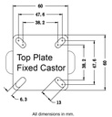 100 series 50mm fixed top plate 60x60mm - Plate drawing