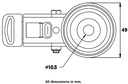 100 series 75mm swivel/brake bolt hole 10mm - Plate drawing
