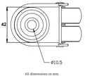 100 series 2x50mm swivel bolt hole 10mm - Plate drawing