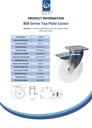 800 series 150mm swivel/brake  top plate 135x110mm castor with nylon plain bearing wheel 800kg - Spec sheet