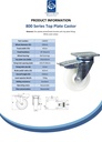 800 series 150mm swivel/brake top plate 135x110mm castor with nylon ball bearing wheel 750kg - Spec sheet