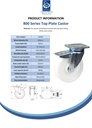 800 series 200mm swivel/brake top plate 135x110mm castor with nylon plain bearing wheel 800kg - Spec sheet