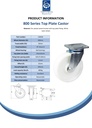 800 series 200mm swivel top plate 135x110mm castor with nylon ball bearing wheel 800kg - Spec sheet
