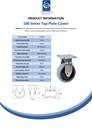 100 series 75mm fixed top plate 60x60mm castor with electrically conductive grey TPR-rubber on polypropylene centre plain bearing wheel 50kg - Spec sheet