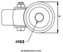 100 series 50mm swivel bolt hole 10mm - Plate drawing