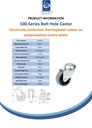 100 series 50mm swivel bolt hole 10mm castor with electrically conductive grey TPR-rubber on polypropylene centre plain bearing wheel 30kg - Spec sheet