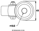 100 series 75mm swivel bolt hole 10mm - Plate drawing