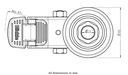 100SS series 50mm stainless steel swivel/brake bolt hole 10mm - Plate drawing