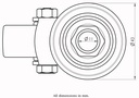 100SS series 75mm stainless steel swivel bolt hole 10mm - Plate drawing