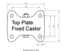 800SS series 200mm stainless steel fixed top plate 140x110mm - Plate drawing