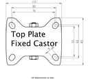 300HTSS series 125mm stainless steel fixed top plate 100x85mm - Plate drawing