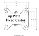 300HT series 80mm fixed top plate 100x85mm - Plate drawing