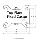 300HT series 125mm fixed top plate 100x85mm - Plate drawing