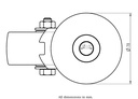 300HT series 100mm swivel bolt hole 13mm - Plate drawing
