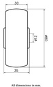 Wheel series 80mm polyurethane on nylon centre 12mm bore hub length 35mm plain bearing 120kg - Wheel dimensions