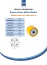 Wheel series 35mm brown polyurethane on steel centre 6mm bore hub length 30mm ball bearing 100kg - Spec sheet