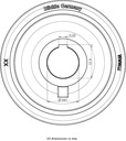 Wheel series 200mm polyurethane on cast iron centre bore 50mm H7 hub length 80mm plain bearing with keyway 14x3.8mm 1400kg - Keyway